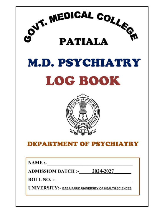 Psychiatry cll - Log Book GMC - PrintDoc