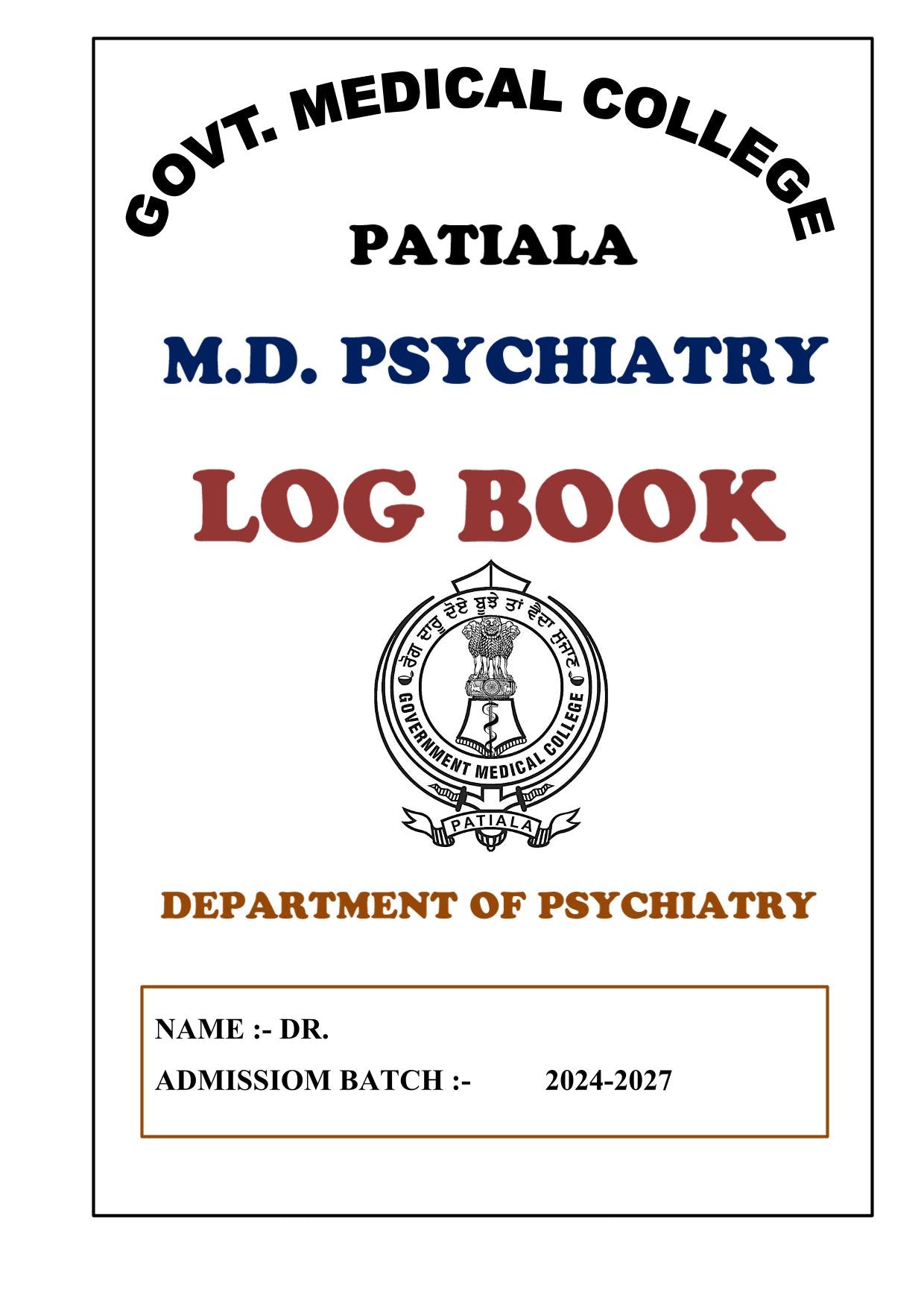 Psychiatry cll - Log Book GMC - PrintDoc