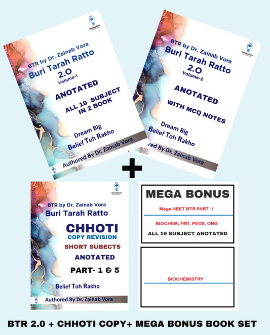 BTR 2.0 -  Chhoti Copy - Mega Bonus (All Notes are Anotated) for Neet-PG BY DR. ZAINAB VORA (New Offer)