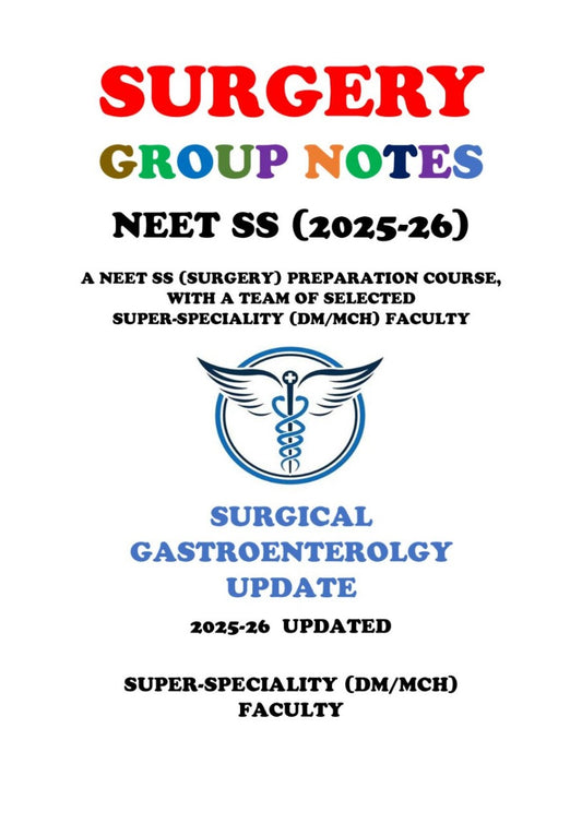 Surgery - SURGICAL GASTROENTEROLGY UPDATE - Speciality Notes